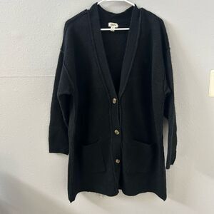 Style & Co Thick Knit Black Longline Cardigan Sweater 3X